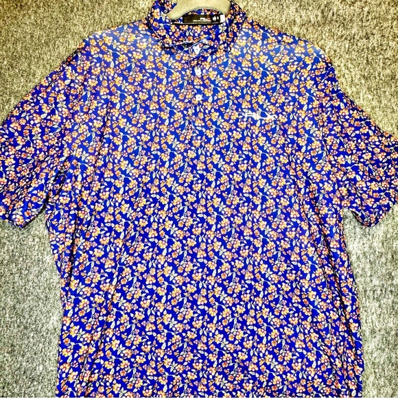 RLX Ralph Lauren Printed Lightweight Airflow Jersey Floral Mens Golf Polo XL - Picture 6 of 11